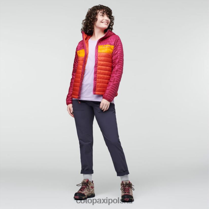 Cotopaxi Ocieplana kurtka z kapturem capa damska cotopaxi fashion raspberry-canyon BDNZ8044 malinowy kanion