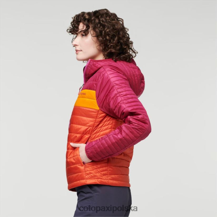 Cotopaxi Ocieplana kurtka z kapturem capa damska cotopaxi fashion raspberry-canyon BDNZ8044 malinowy kanion