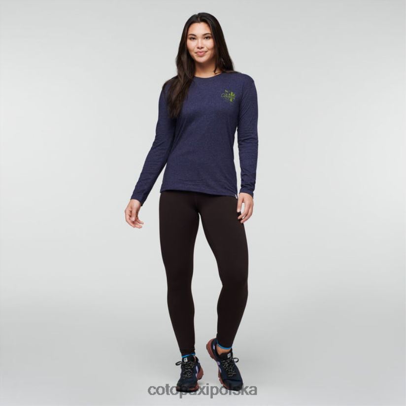 Cotopaxi marki hello llama organiczna koszulka damska z długim rękawem, morska cotopaxi BDNZ80182 morski