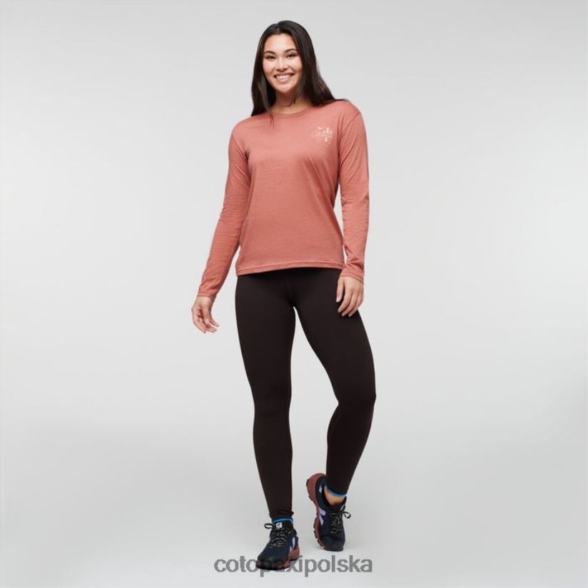 Cotopaxi oryginalna organiczna koszulka damska z długim rękawem Cotopaxi Earthen Hello Lama BDNZ80183 gliniany