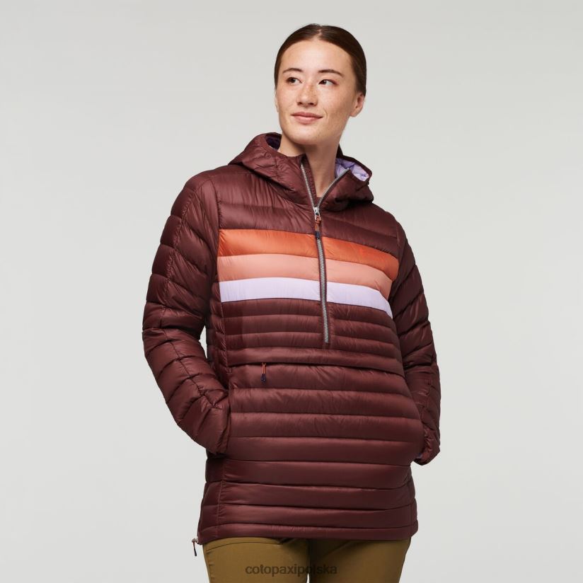 Cotopaxi Damski pulower z kapturem marki cotopaxi w kasztanowe paski Fuego BDNZ80676 kasztanowe paski