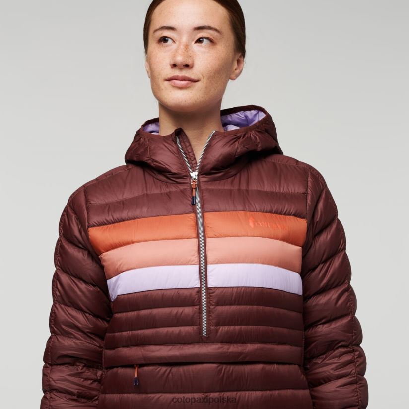 Cotopaxi Damski pulower z kapturem marki cotopaxi w kasztanowe paski Fuego BDNZ80676 kasztanowe paski