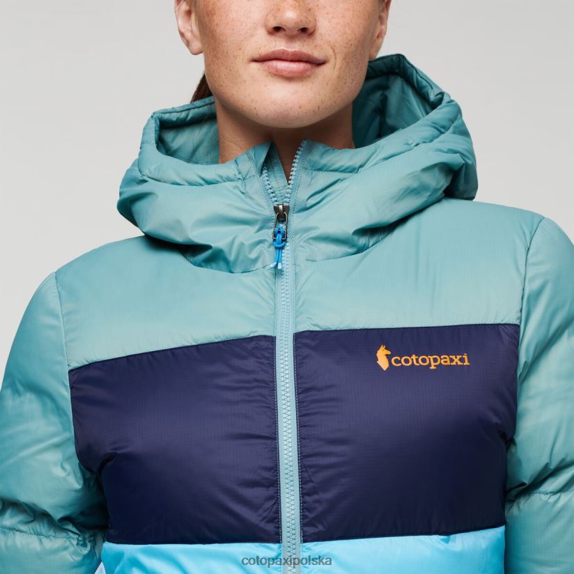 Cotopaxi Solazo puchowa kurtka z kapturem damska kolekcja bluegrass-blue sky cotopaxi BDNZ80672 błękitne niebo