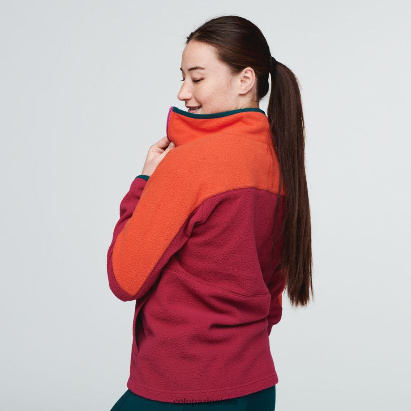 Cotopaxi Kurtka polarowa canyon-malinowa cotopaxi abrazo z zamkiem błyskawicznym do połowy, moda damska BDNZ80704 kanion-malina