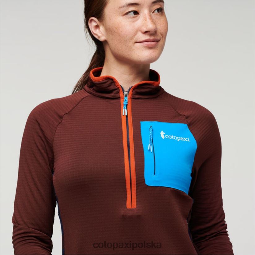 Cotopaxi Origins Chestnut Otero, polarowy sweter damski z zamkiem błyskawicznym do połowy, cotopaxi BDNZ80114 kasztan