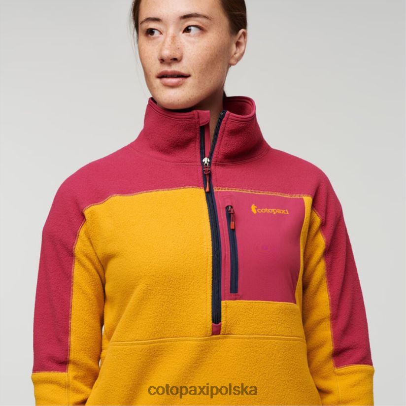 Cotopaxi malinowo-bursztynowa kolekcja cotopaxi damska kurtka polarowa abrazo z zamkiem do połowy BDNZ8079 malinowo-bursztynowy