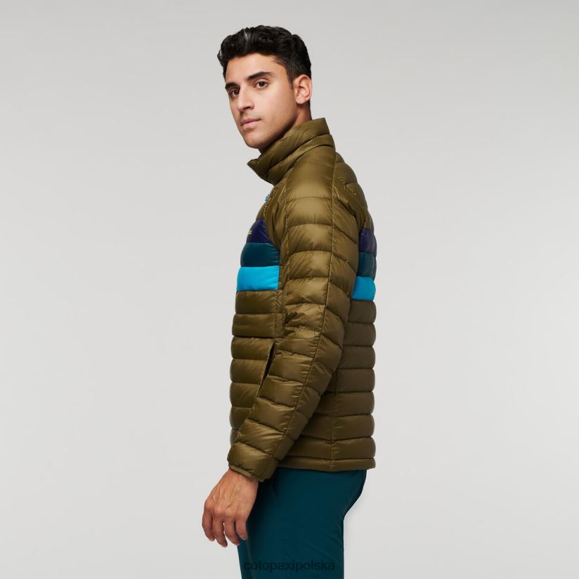 Cotopaxi Fuego puchowy sweter męski w paski, oryginalny cotopaxi BDNZ80766 dębowe paski