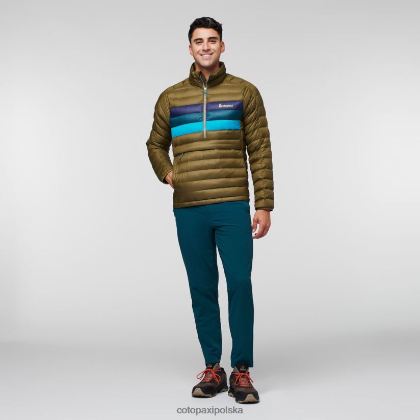 Cotopaxi Fuego puchowy sweter męski w paski, oryginalny cotopaxi BDNZ80766 dębowe paski