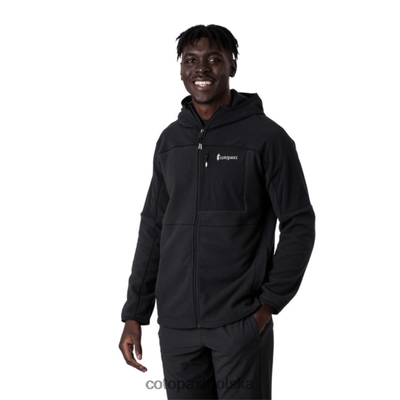 Cotopaxi Męska kurtka polarowa z kapturem i zamkiem błyskawicznym abrazo, oryginalna czarna cotopaxi BDNZ80480 czarny